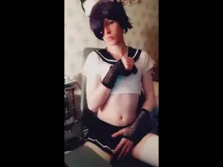 Shy Femboy Kitty Flirts with you before Touching himself and Cumming