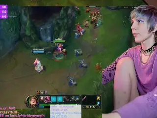 Tricky Nymph Dominates their League of Legends Game LIVE on Chaturbate!