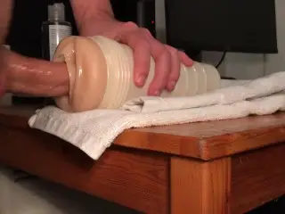 Hot Guy Moaning and Fucks Fleshlight until Cumshot - Solo Male Masturbate