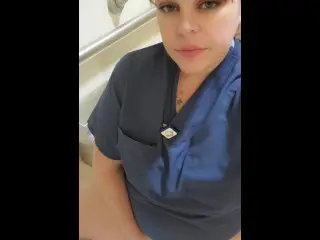 Naughty BBW Strips down to Cum in Toilet while Working