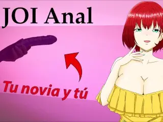 JOI Anal Hentai: TU Novia Quiere Probar Su Dildo Doble.