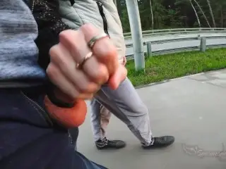 Walking with his Cock on the Road in my Hand