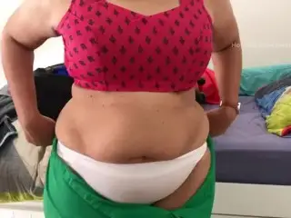 Indian Goddess Hira in Saree Blouse, Panty and Petticoat