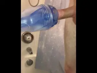 Quiet Shower Fuck Leaves Cum Running down Balls