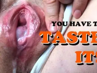 You Cumed too Fast. now you will Lick my Creamy Pussy. Creampie Cleaning. Female Orgasm. POV