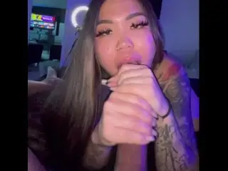 Asian IG Model Sucks Boyfriends Cuck for Onlyfans