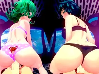 Tatsumaki and Fubuki's Asses gives you the Perfect View to Creampie too Early - one Punch Man Hentai