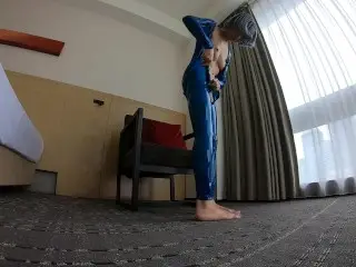 Wearing Latex Catsuits by Japanese Woman