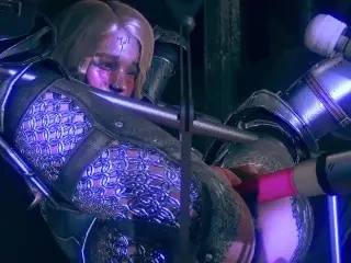 Pretty Knight Fucked by the Perfect Dildo Machine