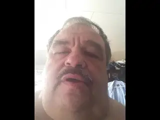 Fat Daddy Talks Dirty as he Jacks off