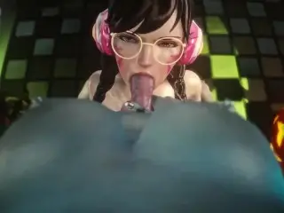 POV D.Va Sucking Widowmakers Futa Dick