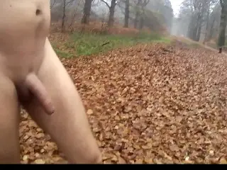 Naked in the Woods with Buttplug in the Rain