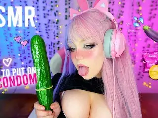 ASMR Amy B 💦🥒 HOW TO PUT a CONDOM ON YOUR.. ( 18+ ASMR 🔥 HOT ASMR 🔥 )