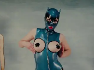 Dressing up Latex Cat Woman Swimsuit