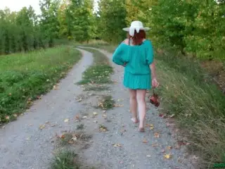 Outdoor Foot Fetish Walking MILF Verbally Humiliates her Slave Dirty Feet FemDom Barefoot