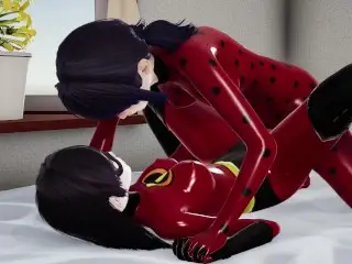 Futanari Marinette Ladybug Fucks Violet the Incredibles