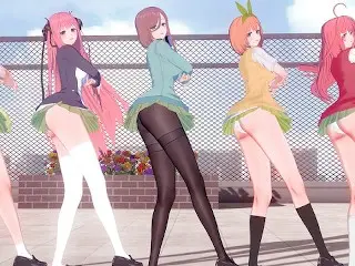 【KKVMD / MMD】WiggleWiggle 一花 二乃 三玖 四葉 五月【五等分の花嫁】