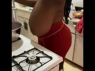 HUGE BREAST TOPLESS COOKING