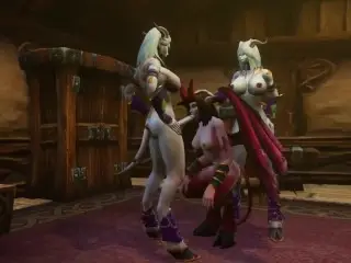 Futa Draenei Fuck Demon Girl Threesome | Warcraft Porn Parody