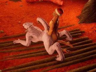 Witcher in a new Year's Cap instead of Expelling the Lizard Decided to Fuck her Wild Life