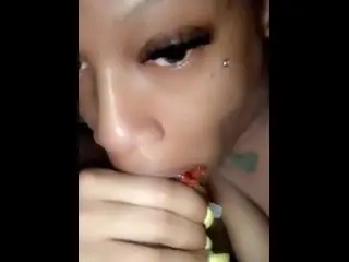 That Fruit Roll up Wrapped around his Big Dick made my Mouth so Watery!💦🤤cum in my Mouth Daddy😘