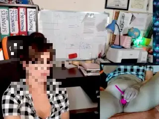 Teacher's Teasing her Pussy during the Class