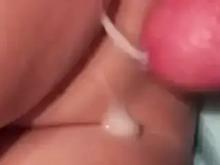 Watching him cum on my wife’s thick ass