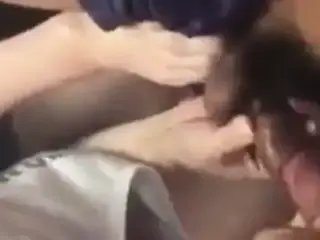 Japanese amateur car brow job