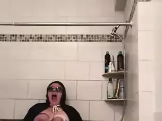 Masturbating with a shower head and knife sharpener