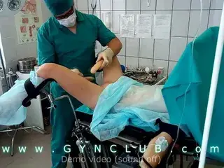 Girl on surgery table - dildo massage