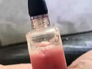 Homemade clit pump & pussy cum