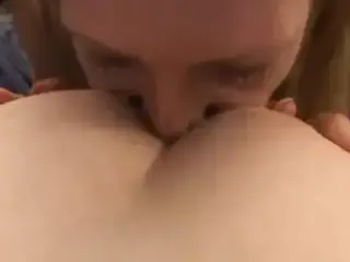 Horny slut sucking cock