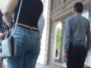 Bellyful Girl in Tight Jeans