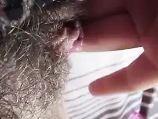 DC has made a mess in her hairy pussy