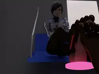 Footjob and Legjob from Sentient AI Girl