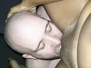 White guy eating married Haitian MILF pussy