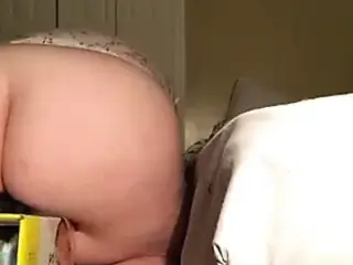 PAWG BBW Rides mounted dildo on diaper box