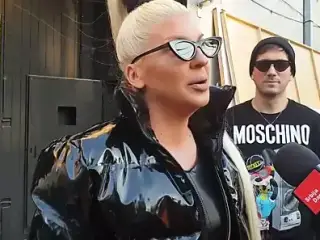 Bitch in shiny outfit!