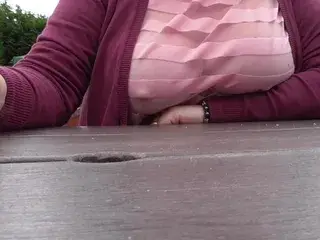 nipples and boobs in a pub garden