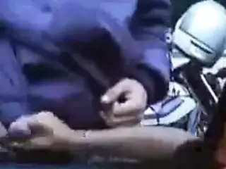 Handjob to strangers in parking. Amateur