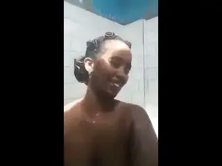 Beautiful Somali girl in the shower