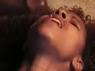 Cute black slut sucking off dick