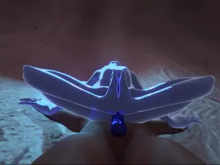 Blue Alien Slime Girl Fucks Human in Cave