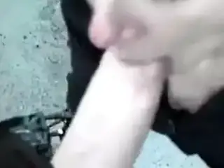 Sucking Monster Cock outdoors