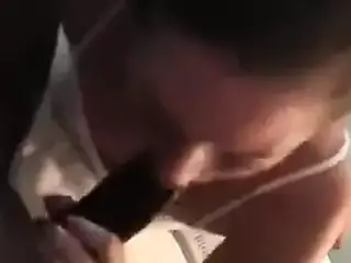 Brunette wife decides to suck BBC instead of eating