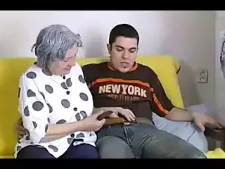Naked couple and horny grandma playing and masturbating