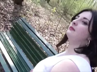 German College Teen Elisa Seduce to Fuck in Park in Berlin