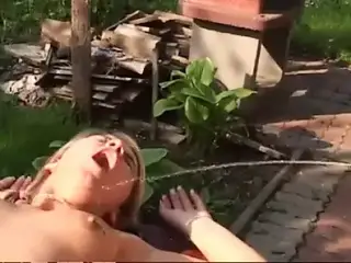Euro amateur teen pee play