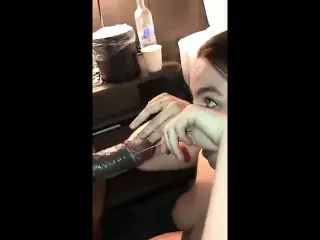 Insecure girl shines when sucking on some BBC