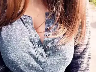 Bouncing Boobs in Shirt While Walking 2